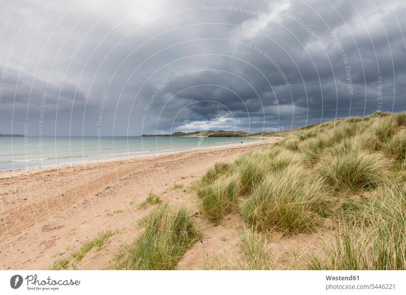 Großbritannien, Schottland, Durness, Balnakeil Beach Küste Küstenlandschaft Gewitterwolke Gewitterwolken Cumulonimbus bedrohlich unheilverkündend