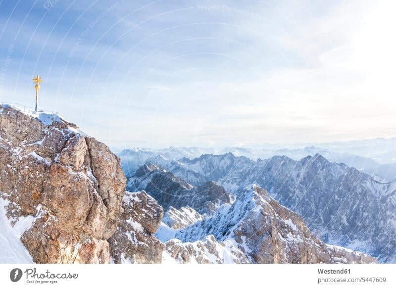Deutschland, Bayern, Jubiläumsgrat, Blick von der Zugspitze zum Wettersteingebirge Schönheit der Natur Schoenheit der Natur Gebirge Berglandschaft