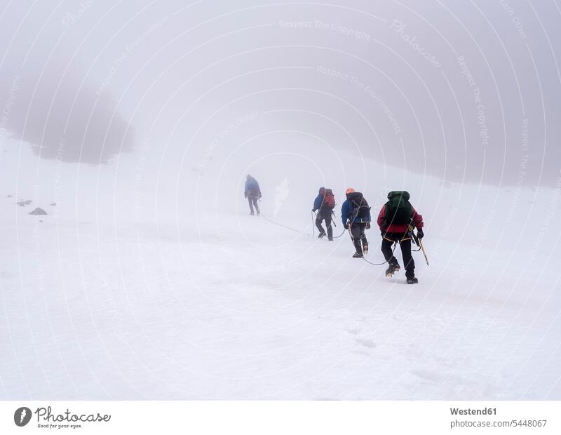 UK, Schottland, Ben Nevis, Bergsteiger in der Schlucht Nummer zwei Alpinisten Bergsteigen Winter winterlich Winterzeit gehen gehend geht Gruppe
