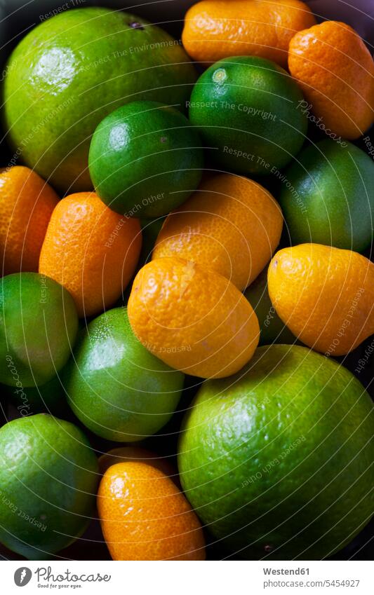 Kumquats, Limequats und Limetten Niemand Große Ansammlung von Gegenständen viele Objekte große Menge Limonen Limonelle Limonellen Vitamine Textfreiraum