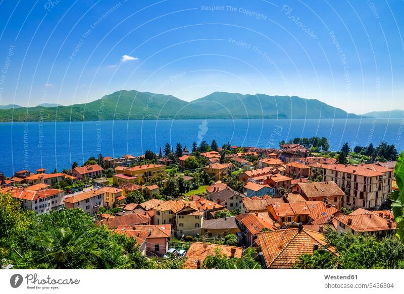 Schweiz, Tessin, Lago Maggiore, Cannobio Weite Textfreiraum weit Reiseziel Reiseziele Urlaubsziel Ortsansicht Ortschaft See Seen Tag am Tag Tageslichtaufnahme