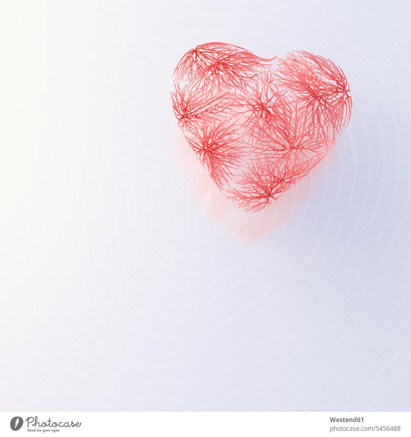 Herz mit roten Venen Idee Ideen Eingebung Symbol Symbole symbolisch Darstellung darstellen Biologie Arterie Pulsadern Menschliche Arterien Schlagader