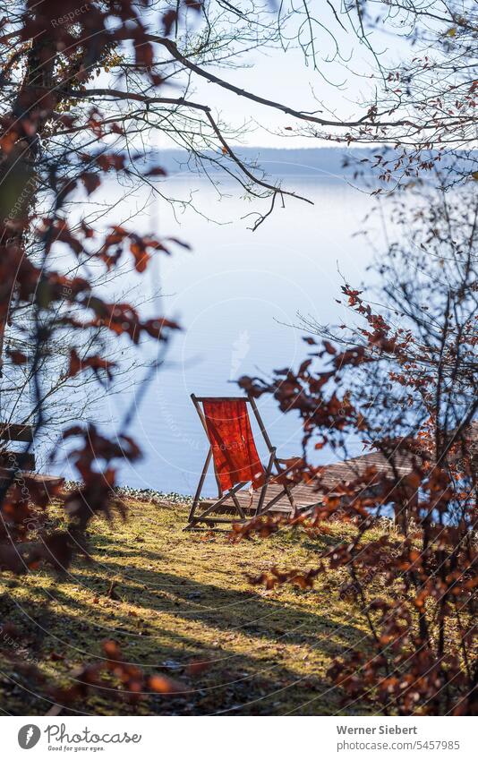 Liegestuhl am Starnberger See Freizeit Garten Natur Erholung Wasser Ruhe Chillen Urlaub Ferien
