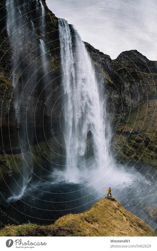 Island, Seljalandsfoss Wasserfall riesig Riese ueberdimensional riesengroß überdimensional riesengross gewaltig imposant beeindruckend majestätisch Felswand