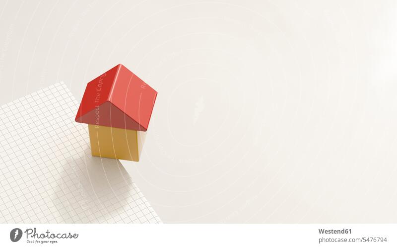 Haus am Rande, 3D-Rendering Hausbau dreidimensional 3-D 3-d Architektur Baukunst Konstruktion konstruieren bauen Baugewerbe Immobilienkrise Wohnen Verlust