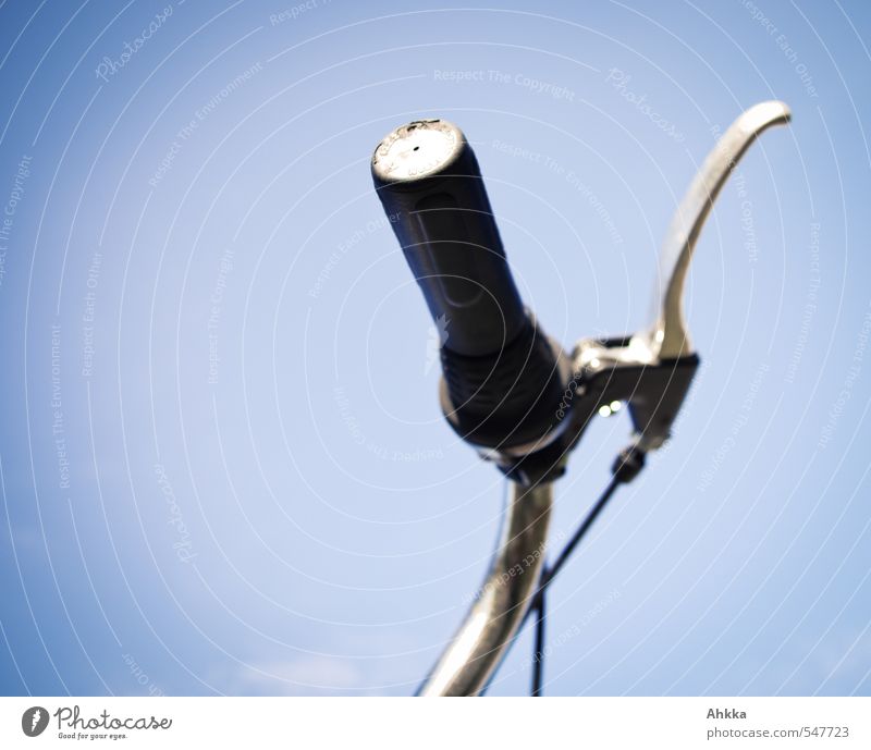 Bremse ziehen Verkehrsmittel Metall Kunststoff Fahrradbremse festhalten Kommunizieren schreien bedrohlich elegant oben dünn sportlich blau Sicherheit Schutz