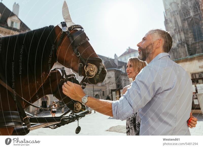 Österreich, Wien, Ehepaar am Stephansplatz Europäer Kaukasier Europäisch kaukasisch Menschen zufällige Personen Reise Travel Liebespaar Liebespaare