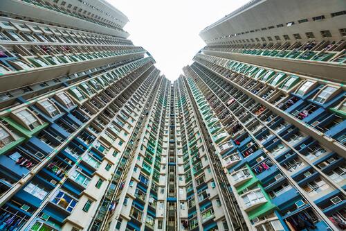China, Hongkong, Kowloon Apartmenthäuser Reise Travel Bauwerk Gebäude Bauwerke Wohnhaus Wohnhäuser Wohnhaeuser wohnen Himmel Apartement Appartement Apartements