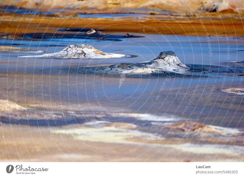 Kleine Vulkane - Wunder der Natur Fumarole Solfatare Solfatarenfeld Island Namafjall Urelemente Schwefel Schwefelgeruch Schwefelgase heiß Landschaft vulkanisch