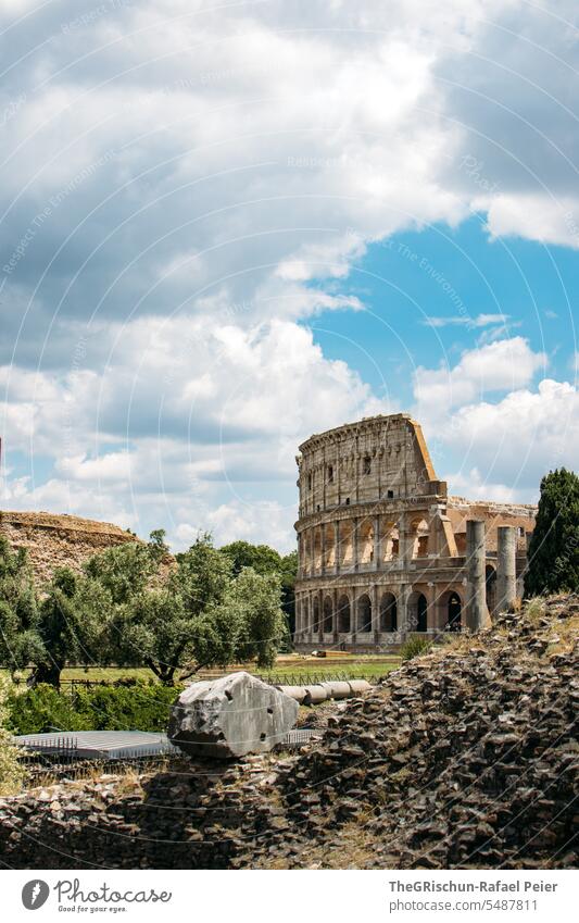 Kolosseum im Abendlicht Rom Kolosseum Rom angestrahlt Himmel Italien historisch Architektur Außenaufnahme Sehenswürdigkeit Europa Wahrzeichen alt Tourismus