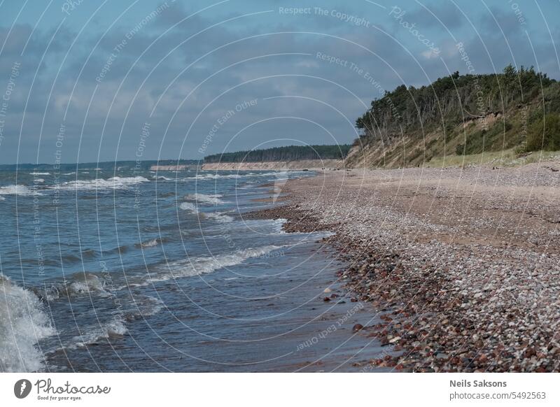 Ostseeküste in Lettland, Jurkalne Hintergrund Strand schön blau Bluffs Küste Küstenlinie Umwelt Erosion Europa Hügel Horizont jurkalne Landschaft Natur Meer
