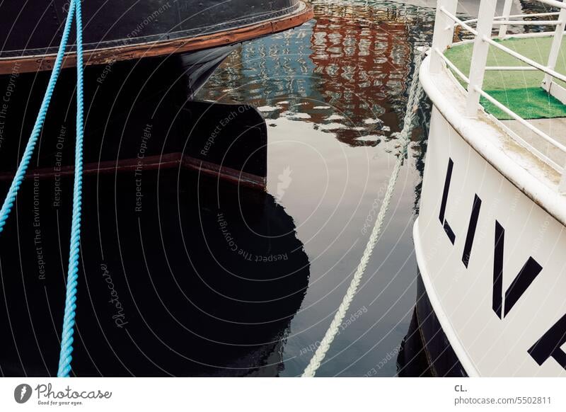 københavn Wasser Hafen Boot Reflexion & Spiegelung Wasseroberfläche Kopenhagen Seil