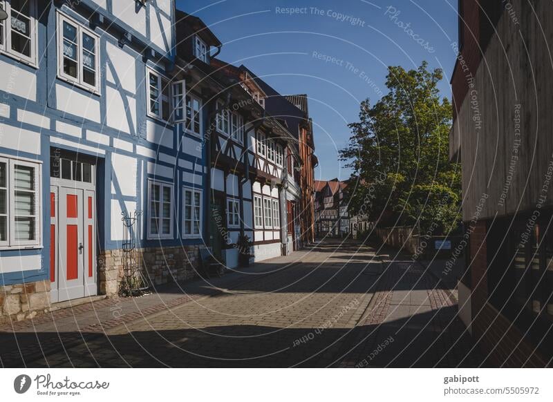 Drinkje bej Inkje | Altstadt mit Fachwerk Fachwerkhaus Fachwerkfassade Wolfenbüttel Tourismus Menschenleer historisch Stadt Architektur Fassade Haus