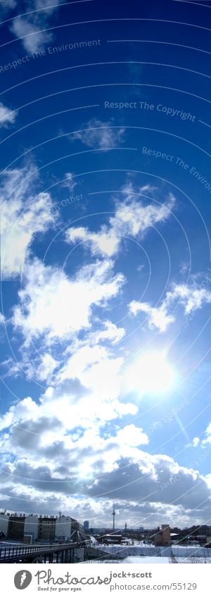 Wolkenwinter Freiheit Horizont Sonne Klima Schönes Wetter Prenzlauer Berg Wahrzeichen kalt Inspiration Umwelt Troposphäre Silhouette Sonnenlicht Sonnenstrahlen