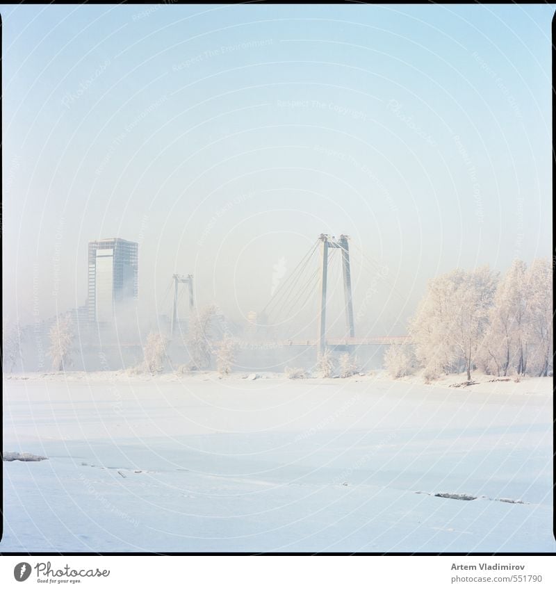 Frost#1 Landschaft Stadt Park Brücke Hafen hell kalt blau weiß Farbe 6x6 Stadtbild ektar Filmmaterial Krasnojarsk sq-ai bronica sq-ai Zenzanon Kodak