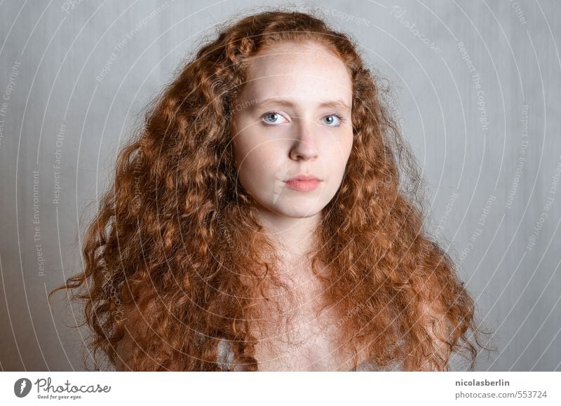 MP82 - Lion schön Haare & Frisuren Gesicht Gesundheit Sinnesorgane ruhig feminin Junge Frau Jugendliche 1 Mensch 18-30 Jahre Erwachsene rothaarig langhaarig