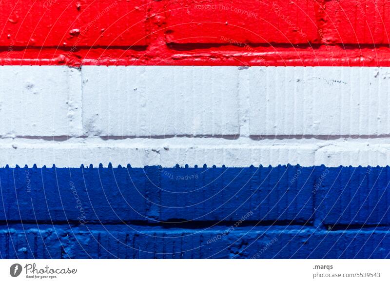 Flagge aus Stein Niederlande Nationalflagge weiß rot blau Patriotismus Zeichen Politik & Staat Nationalitäten u. Ethnien Symbole & Metaphern Europa