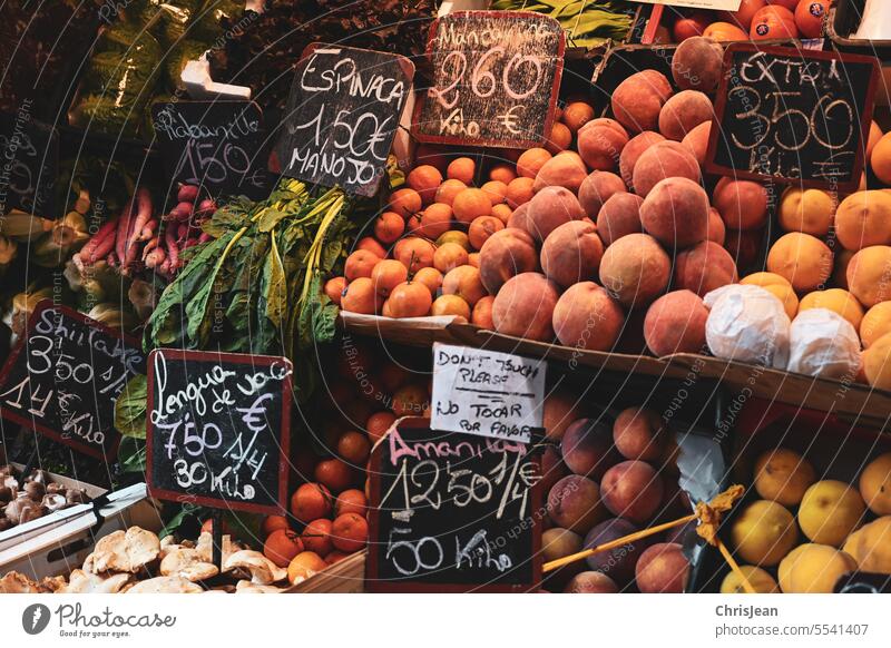 Spanischer Markt Markthalle obst markt gemüse ernährung einkaufen Urlaub spanien