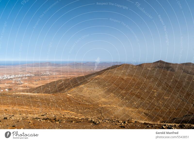 Panoramablick Fuerteventura reisen holiday weite Panorama (Aussicht) Landschaft Horizont über Land Himmel Wald Wüste Berge u. Gebirge Sommer Herbst Frühling
