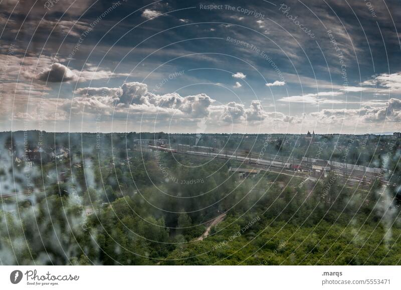 Kallsruh Horizont Aussicht Himmel Wolken Schönes Wetter Fensterscheibe dreckig Sommer dramatisch Panorama (Aussicht) Landschaft Karlsruhe
