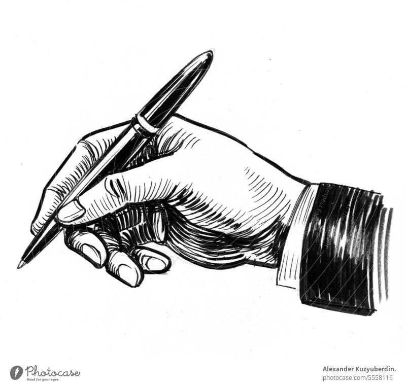 Handschrift mit einem Stift Architektur Arme Kunst Hintergrund schwarz Business kreisen Konzept Design Zeichnung Bildung Gravur Finger graphisch menschlich