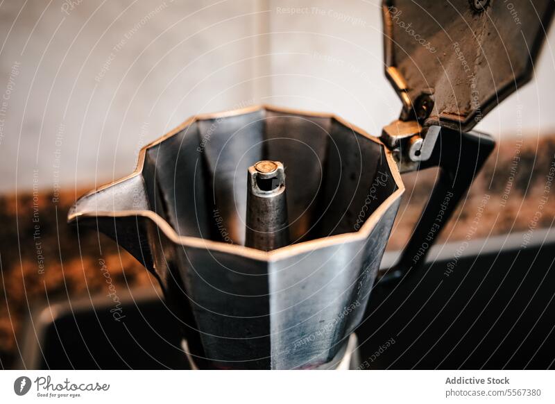 Espresso-Eleganz zu Hause Herdplatte Herstellerin rostfrei Stahl Kochfeld Fliesen u. Kacheln Aufkantung verziert heimwärts brauen Italienisch Kaffee Topf Küche