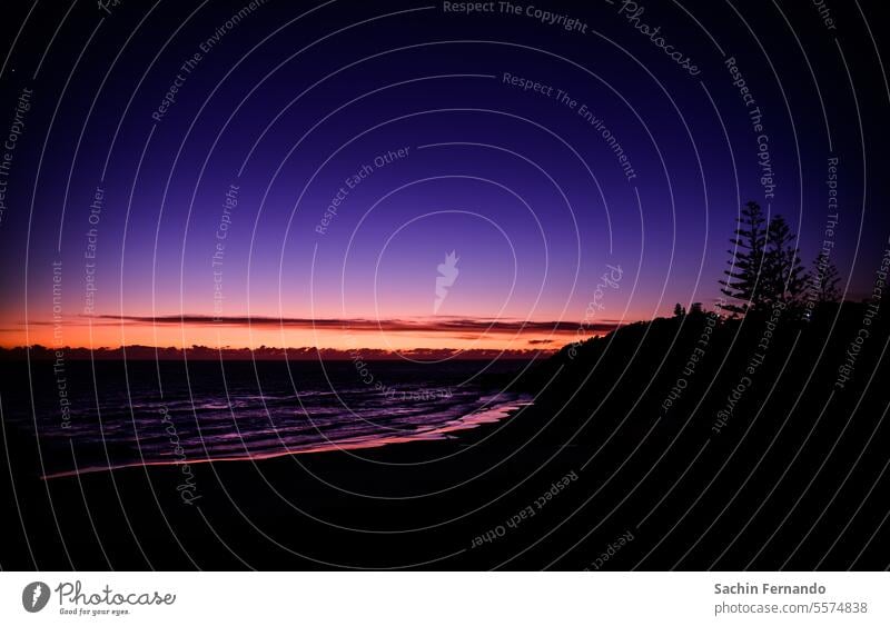Eine schöne Morgendämmerung in Australien Sonnenaufgang Landschaft Sonnenaufgang - Morgendämmerung Himmel Nebel Natur Außenaufnahme Licht Idylle Windstille