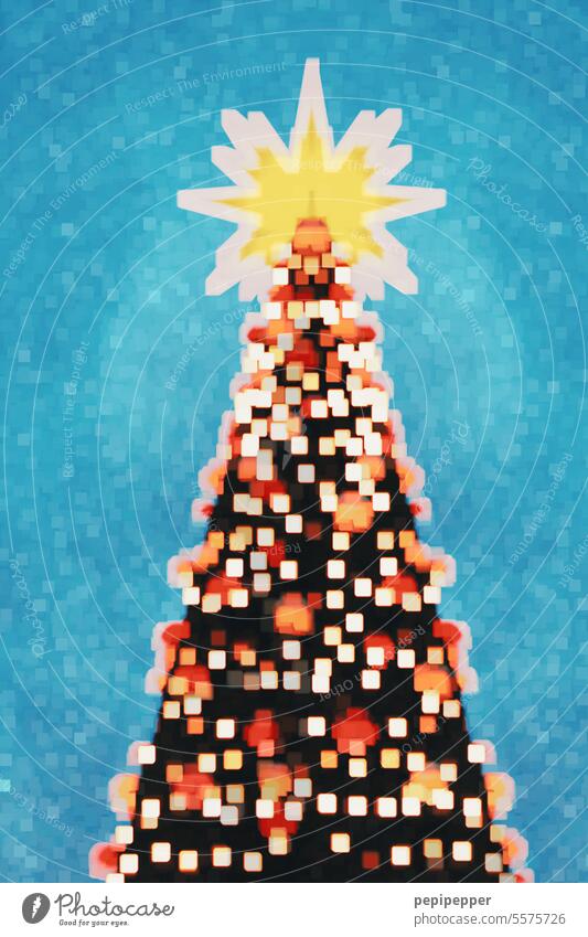 Foto eines Weihnachtsbaumes und anschließend mit einem Filter bearbeitet. Weihnachtsdekoration Weihnachten & Advent weihnachten konzept hintergrund