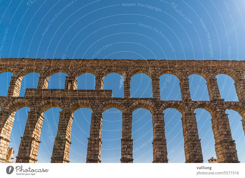 Römisches Aquädukt, Wahrzeichen von Segovia, Spanien kastilisch und leonisch kastilien und leon Europa Europäer Römer Römischer Aquädukt Spanisch antik