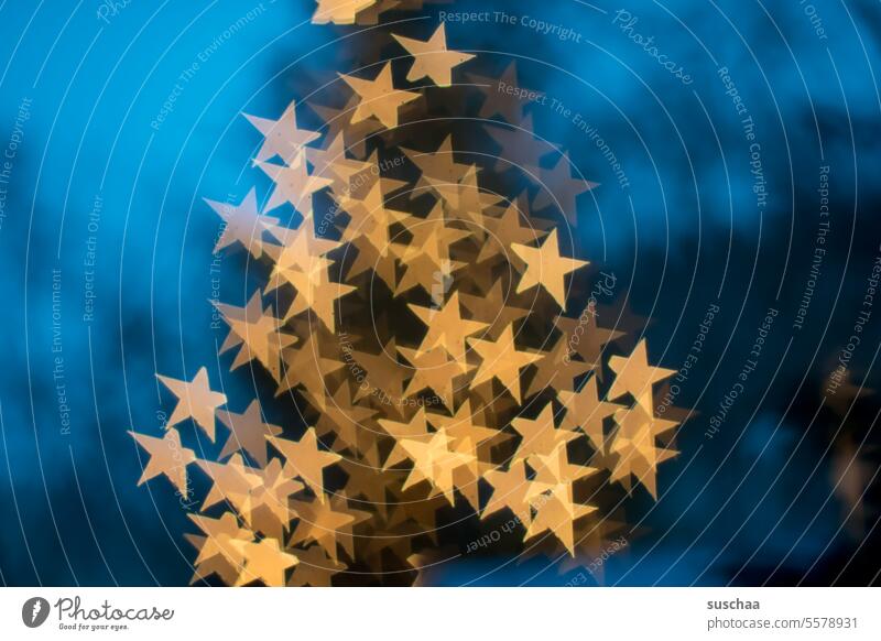 sternchenbokeh vom w-baum III Sterne Sternchenbokeh viele überlagernd Weihnachtsbaum Lichter Weihnachten & Advent Unschärfe leuchten Weihnachtsbeleuchtung