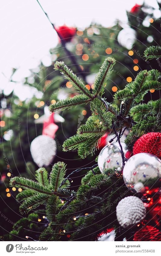 x-mas Freude Feste & Feiern Weihnachten & Advent Jahrmarkt Dekoration & Verzierung Schleife Kitsch Krimskrams Kugel leuchten Duft grün rot silber Vorfreude