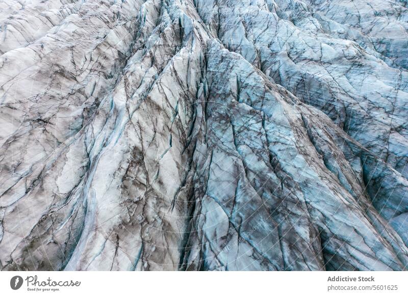 Raue Oberfläche eines riesigen Gletschers als abstrakter Hintergrund Eis Winter Schnee Landschaft Natur Formation vulkanisch Geologie Vatnajokull Island frieren