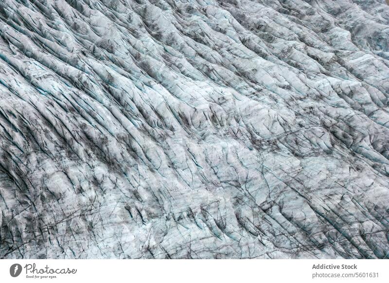 Raue Oberfläche eines riesigen Gletschers als abstrakter Hintergrund Eis Winter Schnee Landschaft Natur Formation vulkanisch Geologie Vatnajokull Island frieren