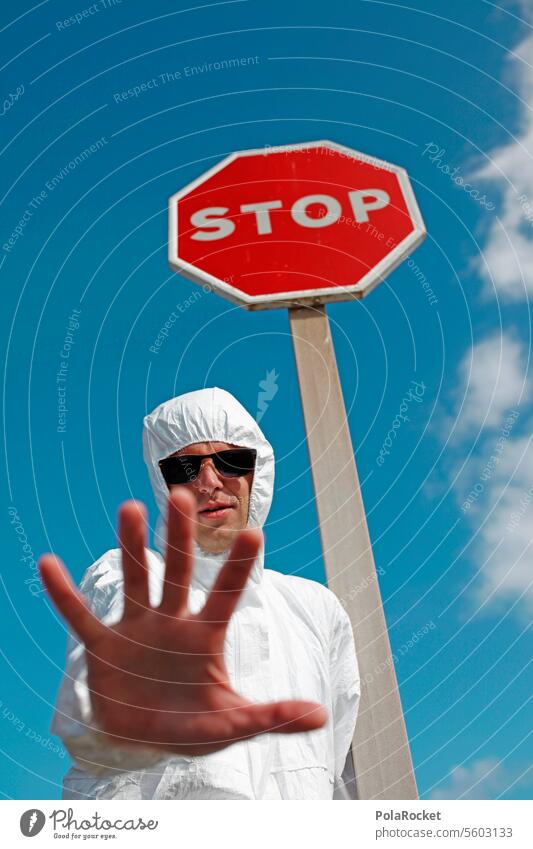#AS# Stop! stoppen Stoppschild Achtung Gefahr halten Halt Schilder & Markierungen rot Verkehrszeichen Zeichen Warnschild Sicherheit Verkehrsschild Hinweisschild