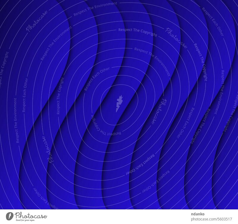 Abstrakte wellenförmige Textur auf blauem Hintergrund, Energie und Bewegung Konzept Kurve Steigung Linie Schatten Form abstrakt Kunst Design Einfluss Element