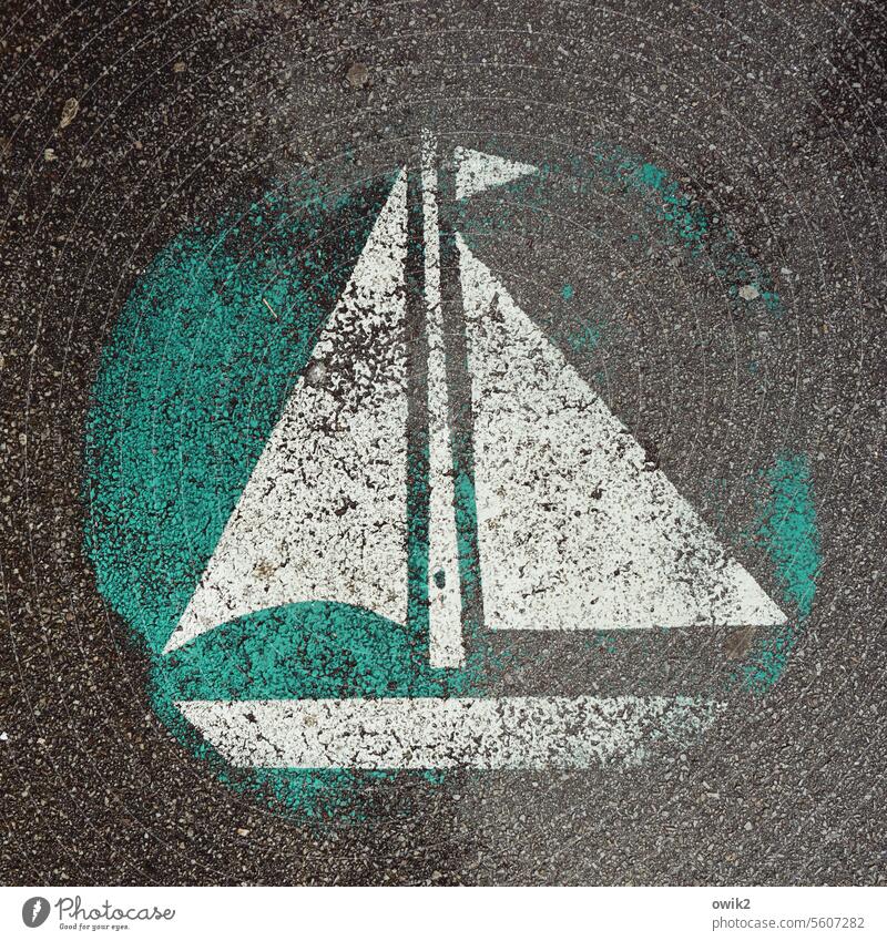 Vorfahrt beachten Segelboot stilisiert Piktogramm Segeltörn Segelurlaub segeln Freiheit Ferien & Urlaub & Reisen Urlaub am Meer Abenteuer Jacht Segel setzen