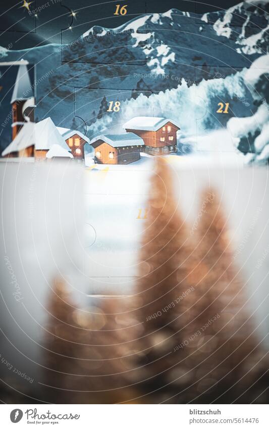 Adventskalender mit Schneelandschaft Weihnachten & Advent Weihnachtsdekoration Dekoration & Verzierung weihnachtlich Tradition festlich Winter Stimmung