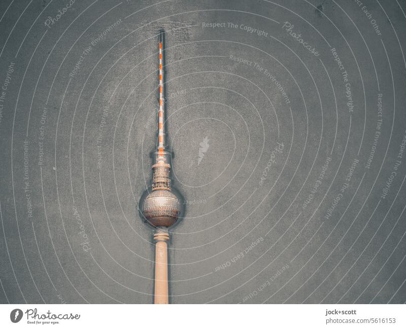 Motivform Fernsehturm Berliner Fernsehturm Wahrzeichen Hintergrund neutral Hintergrundbild Bekanntheit ästhetisch Hauptstadt Bauwerk Turm Kugel Architektur