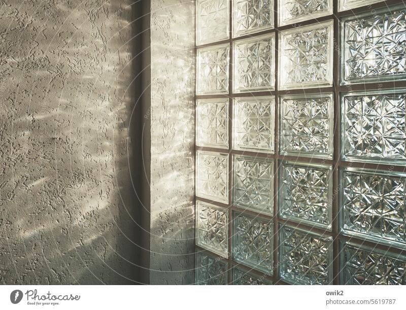 Vorraum Glasbausteine Dekoration lichtdurchlässig Sichtschutz Geschmacksverwirrung Design hässlich Ordnung Kontrast Formen eckig Strukturen & Formen