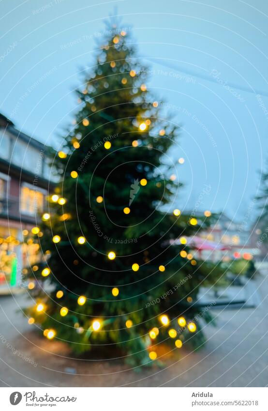 Beleuchteter Weihnachtsbaum in der Fußgängerzone Beleuchtung Baum Weihnachten & Advent Licht Weihnachtsbeleuchtung Lichterkette Weihnachtsdekoration