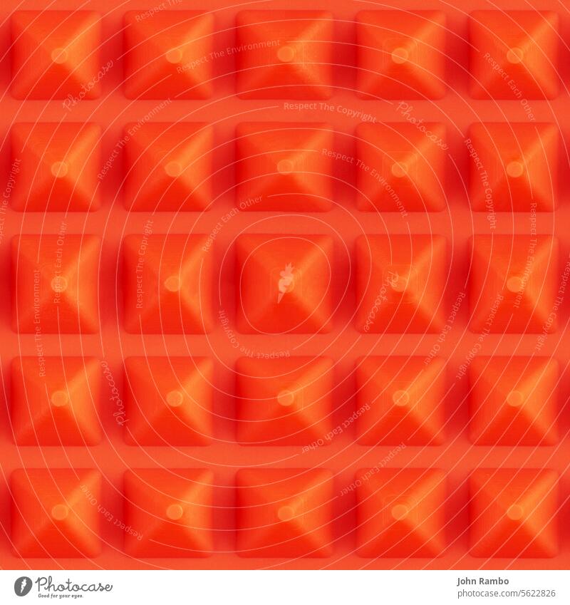 nahtlose quadratische Textur der roten pyramidenförmigen Silikon-Kochmatte übergangslos abstrakt Pyramiden Array Nahaufnahme Hintergrund Küche Muster