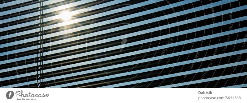 Jalousien am Fenster zum Schutz vor Sonnenlicht Gardine Lüftungsschlitze Innenbereich Schatten Fensterläden Raum Dekor heimwärts Licht Design Sonnenschein