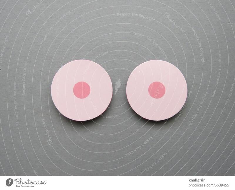 Guck nicht so! rund rosa Kreis Strukturen & Formen abstrakt Design Farbfoto Grafik u. Illustration Farbe Menschenleer Brustbild assoziation pink grau 2