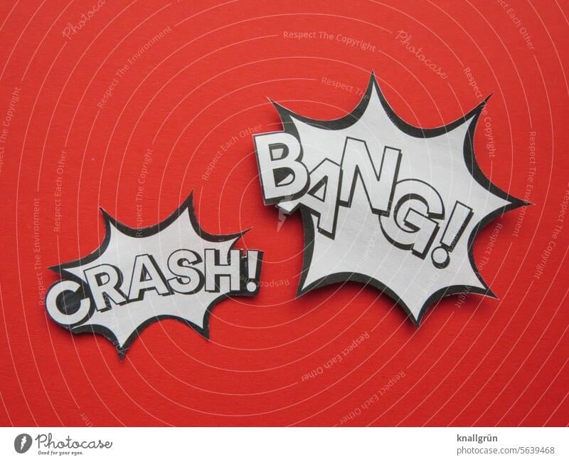 Crash! Bang! Comicstyle Sprechblase Kommunikation Kommunizieren Text Mitteilung Wort Buchstaben Sprache Typographie Schriftzeichen Verständigung Letter weiß