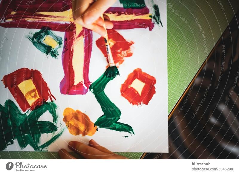 Wasserfarben Bild Wasserfarbenmalen Malen Spielen Kinder Freizeit Freizeit & Hobby Kreativität Kunst mehrfarbig zeichnen Aquarell Malutensilien Farbkasten