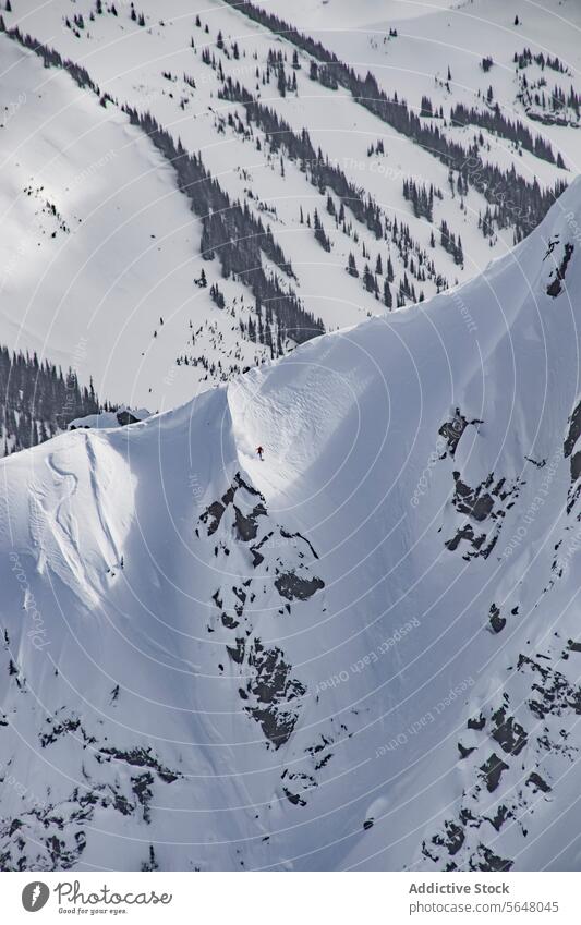 Panoramaaussicht auf schneebedeckte Berge Berge u. Gebirge Ambitus malerisch Winter Kanada idyllisch ruhig Natur majestätisch massiv Schnee deckend Geologie