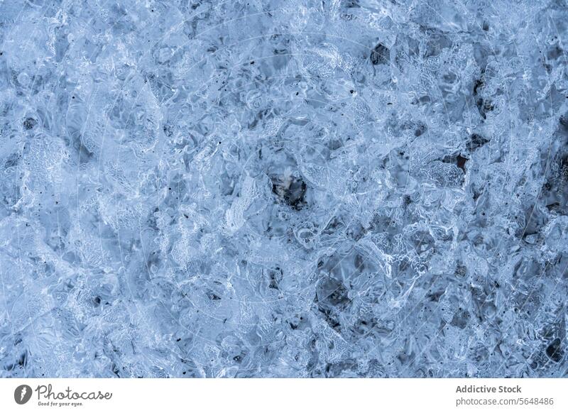 Verschlungene Muster natürlicher Eisgebilde Textur Winter Nahaufnahme Kristalle kalt gefroren kompliziert filigran abstrakt Natur Artistik Detailaufnahme Frost