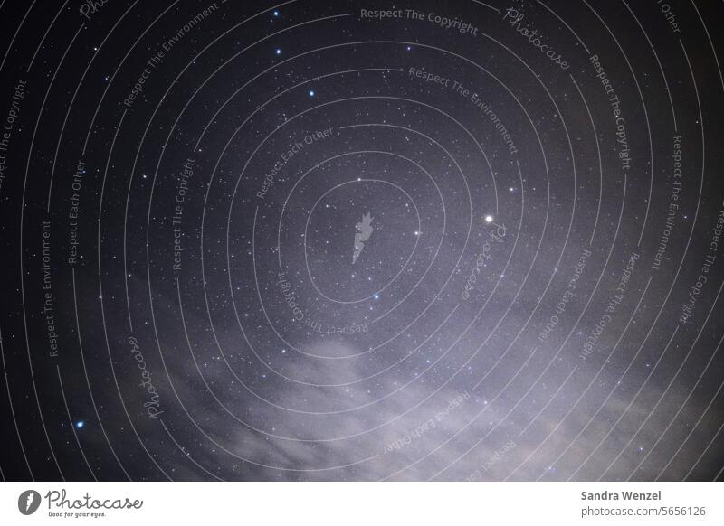 Sternenhimmel Nebel Nachtaufnahme leuchten Weltall Universum Sonnensystem Himmel