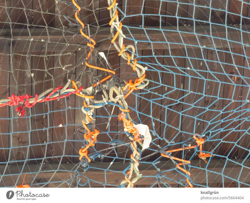 Zusammenhalt Netz Strukturen & Formen Muster Netzwerk Außenaufnahme Farbfoto Menschenleer abstrakt Detailaufnahme Nahaufnahme Zusammengezurrt geflickt