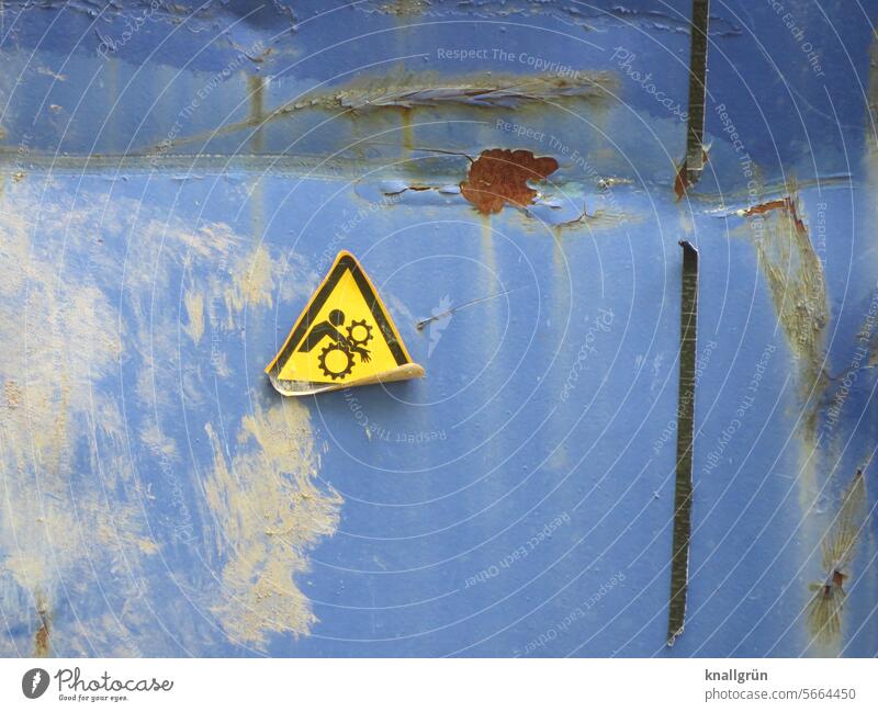 Gefährlich Gefahr Schilder & Markierungen Maschine Warnschild Hinweisschild Sicherheit Warnung Warnhinweis Achtung Vorsicht gefährlich Zeichen Risiko Schutz